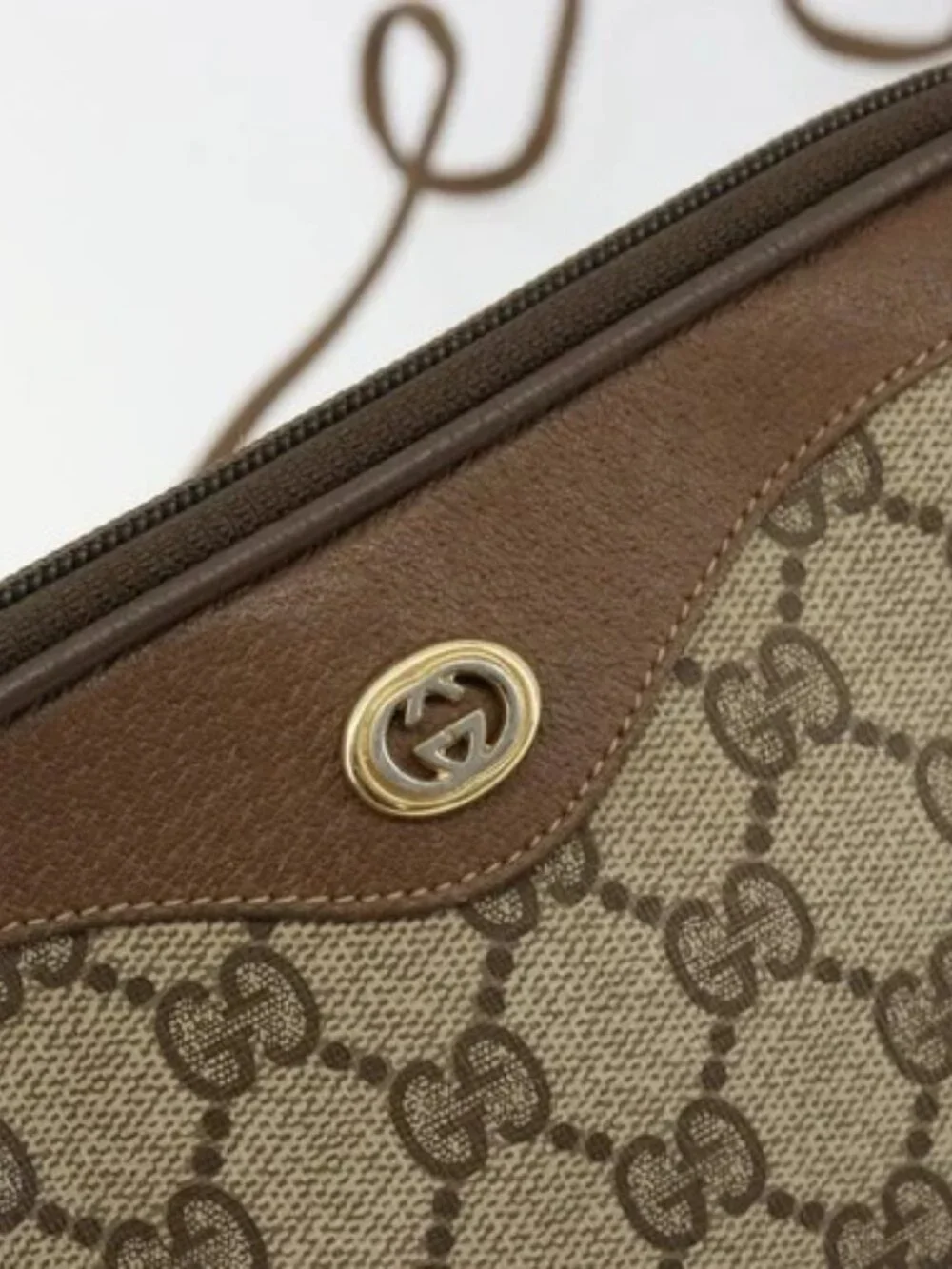 GUCCI GG Supreme Shoulder Bag PVC Beige Gold 119 02 068 Auth 182214 - Picture 10 of 16